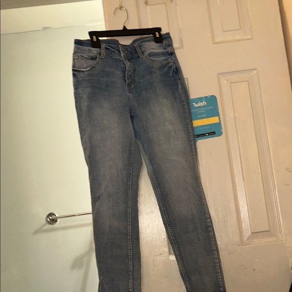 Blue Skinny Jeans with High-Rise Waist - Picture 1 of 2